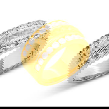 Satin Braid Two Row Diamond Band