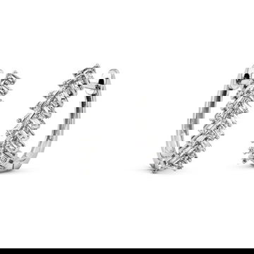 Baguette Diamond Chevron Hoop Earrings (0.50 inch)