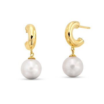 Freshwater Pearl Drop Huggie Earrings