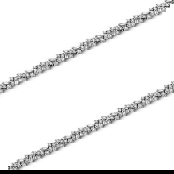 Round and Baguette Scattered Diamond Bracelet