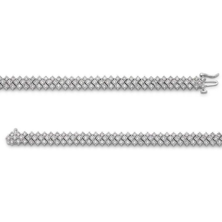 Chevron Diamond Tennis Bracelet In Solid 14K White Gold