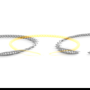 Diamond Gold Beaded Open Bangle Bracelet 0
