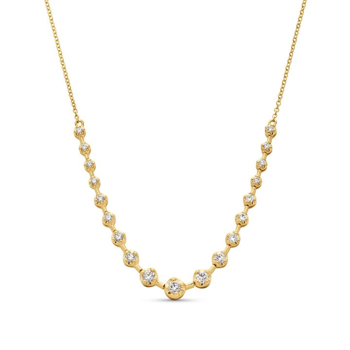 Graduated Illusion Diamond Station Necklace
