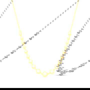 Graduated Illusion Diamond Station Necklace