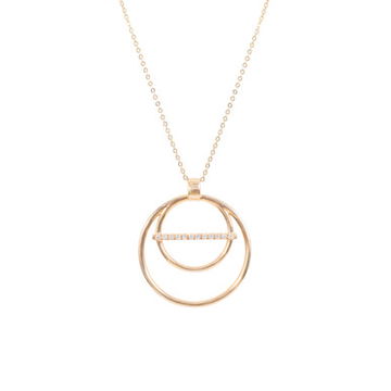 Circle Bar Diamond Pendant Necklace