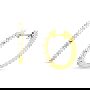 Baguette Diamond 0.75 Inch Hoop Earrings