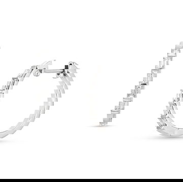 Baguette Diamond 0.75 Inch Hoop Earrings