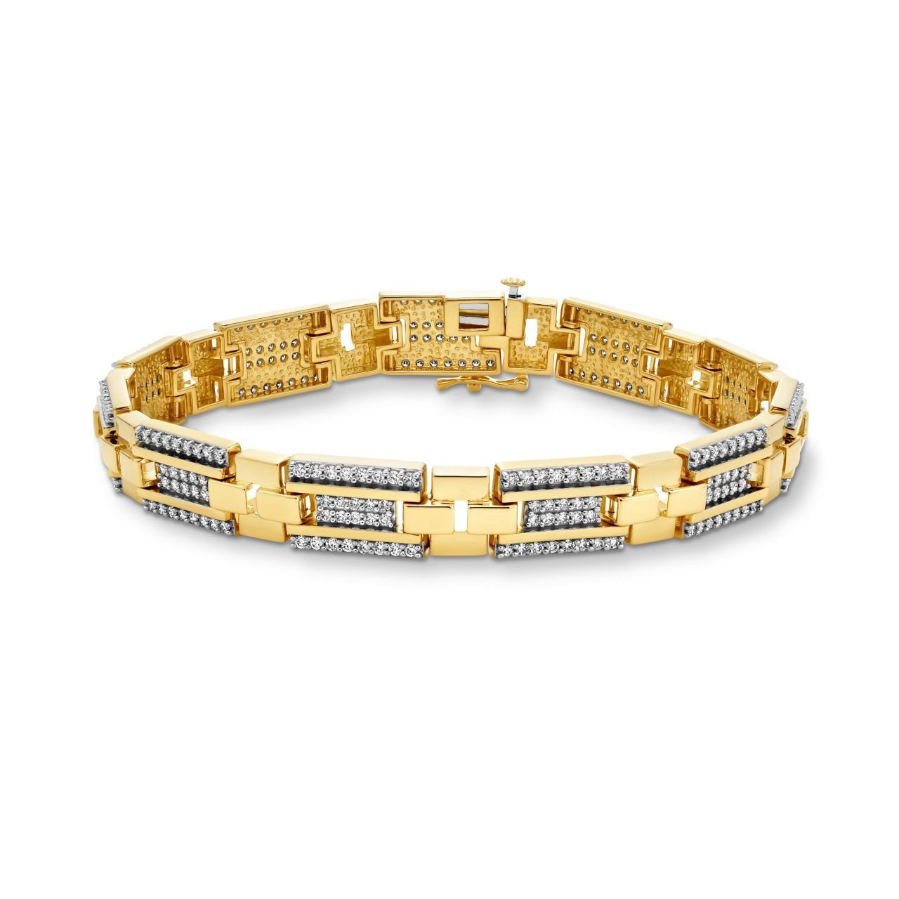 Gold Pave Diamond Link Bracelet 0