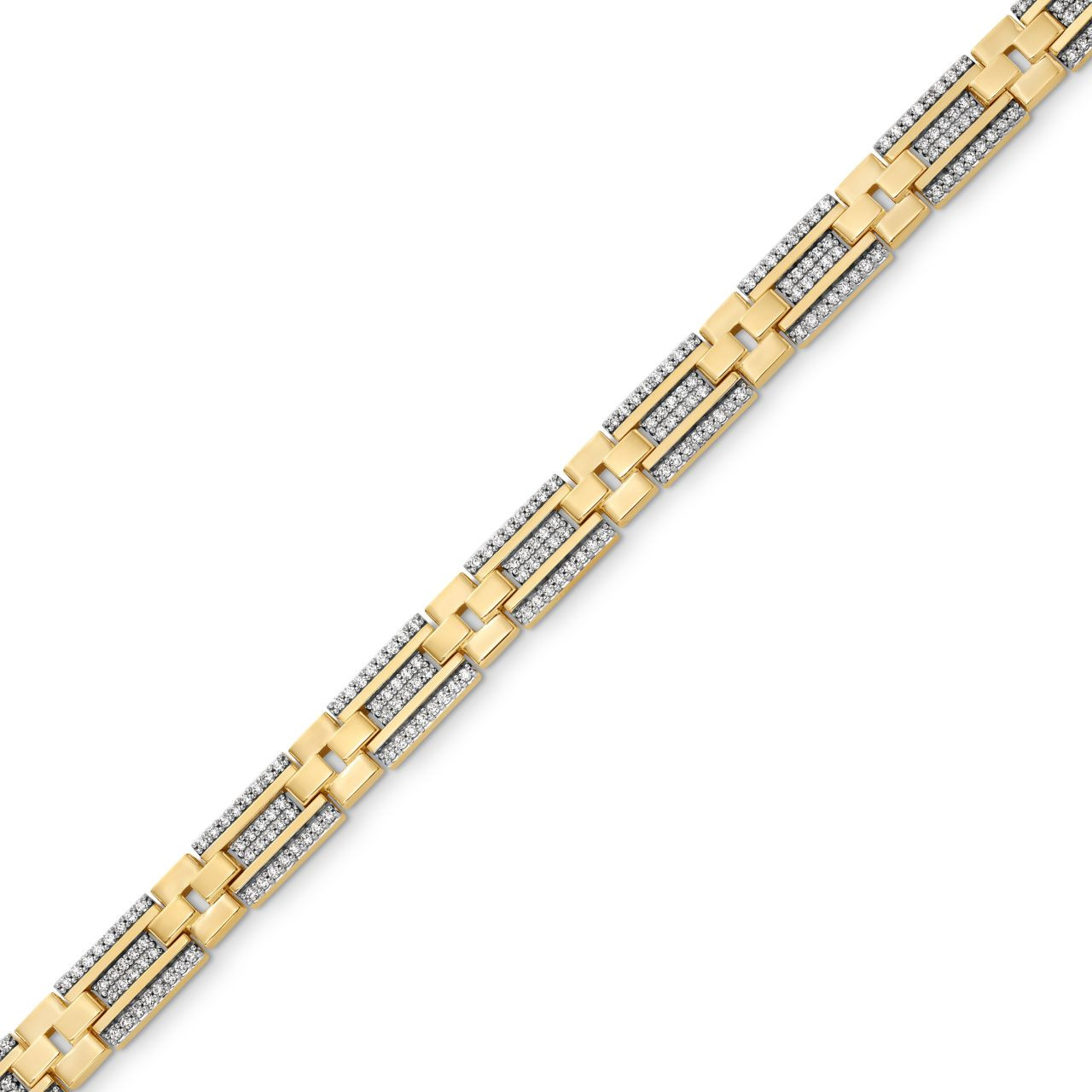 Gold Pave Diamond Link Bracelet 1
