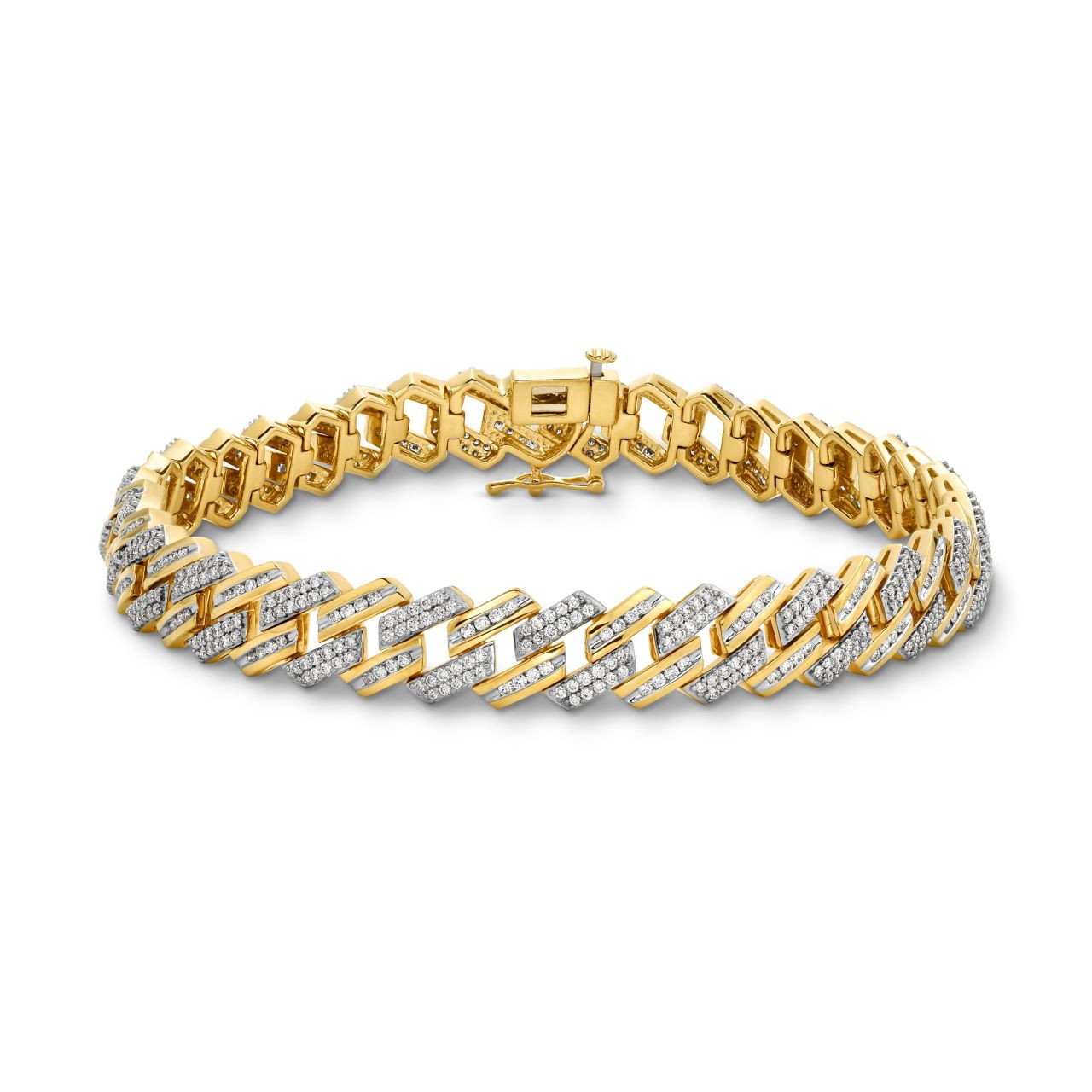 Gold Pave Diamond Cuban Link Bracelet 0