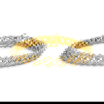 Gold Pave Diamond Cuban Link Bracelet