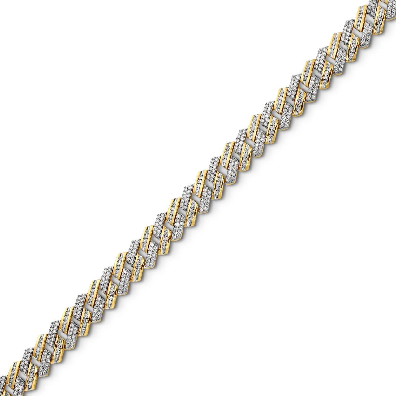 Gold Pave Diamond Cuban Link Bracelet 1