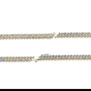Gold Pave Diamond Cuban Link Bracelet
