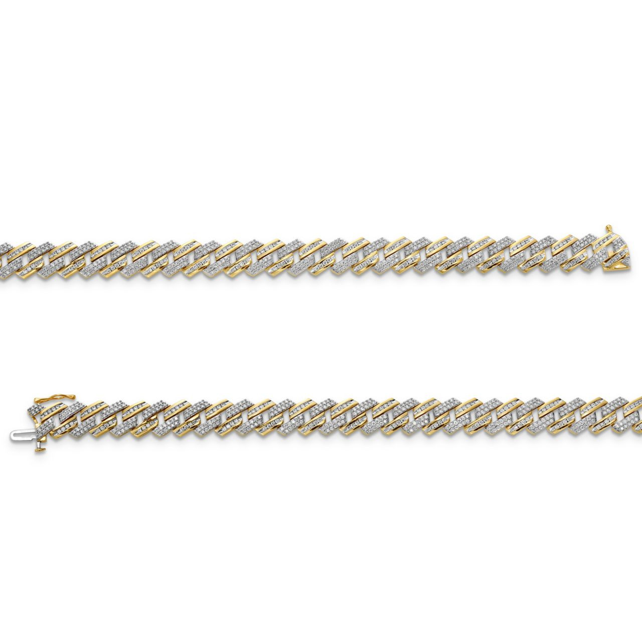 Gold Pave Diamond Cuban Link Bracelet 2