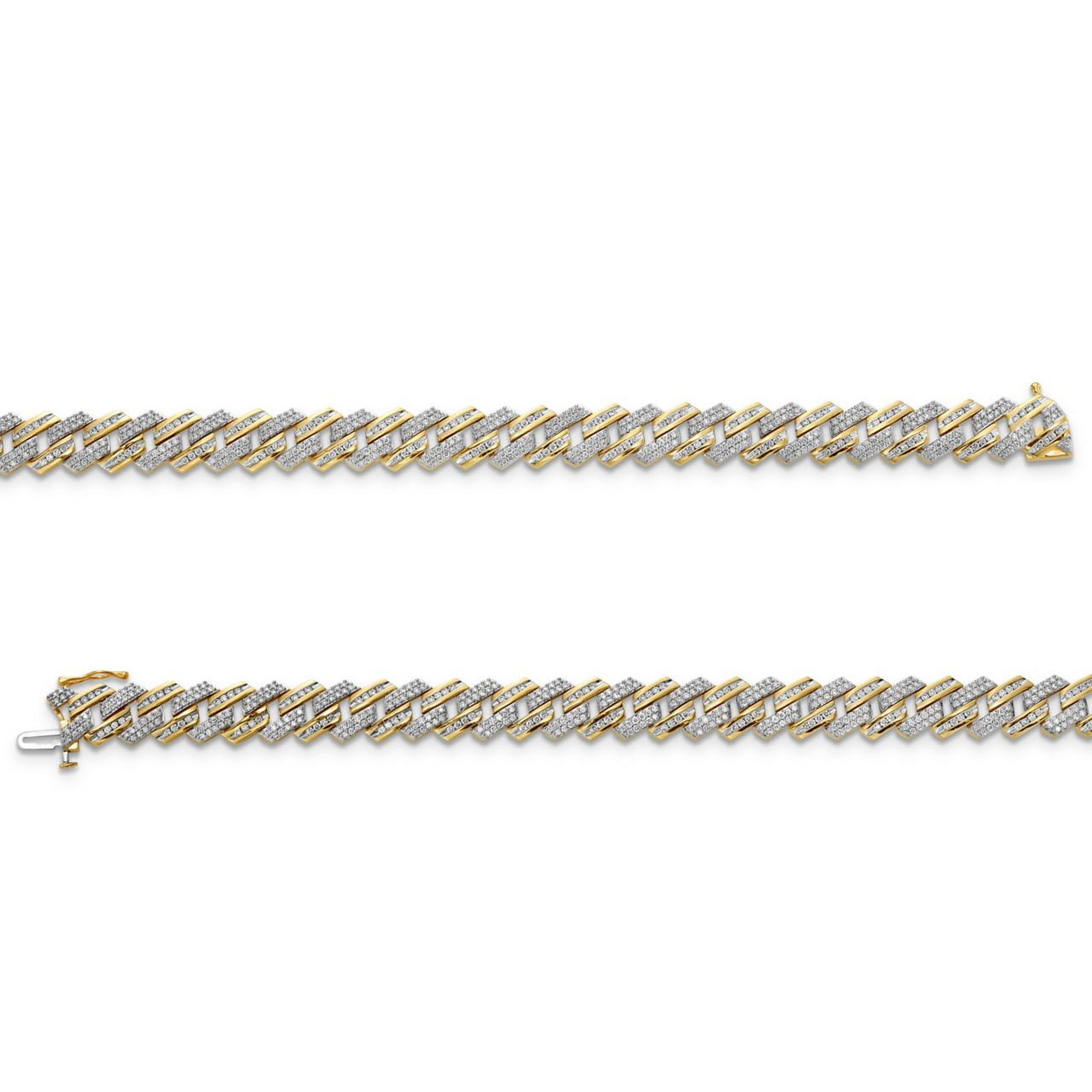 Gold Pave Diamond Cuban Link Bracelet 2