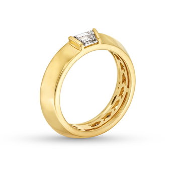Trapezoid Diamond Eternity Wedding Band In Solid 14K Yellow Gold