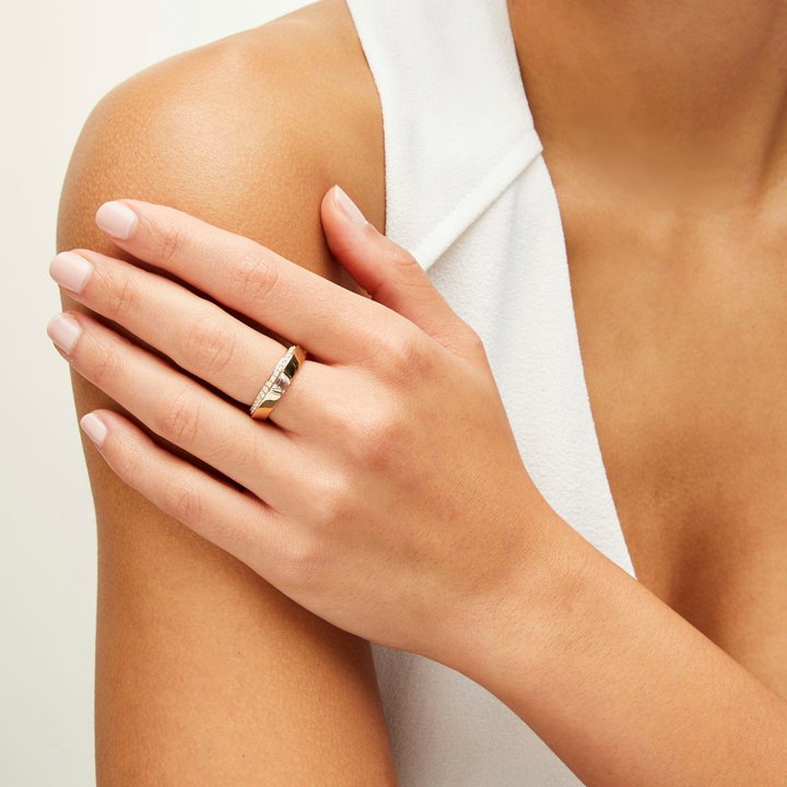 Trapezoid Diamond Eternity Wedding Band In Solid 14K Yellow Gold
