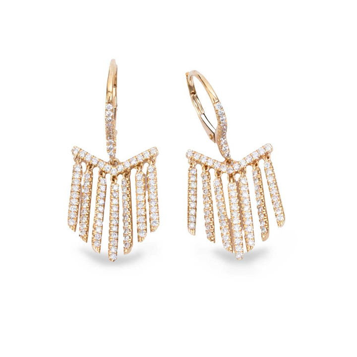 Yellow Gold Diamond Fringe Earrings
