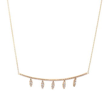 Yellow Gold Diamond Bar Station Necklace