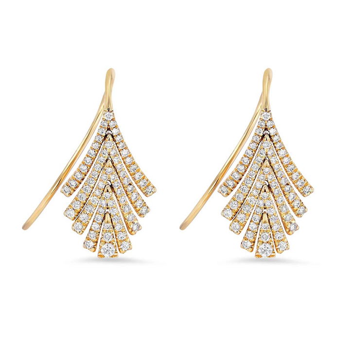 Diamond Accented Fan Earrings