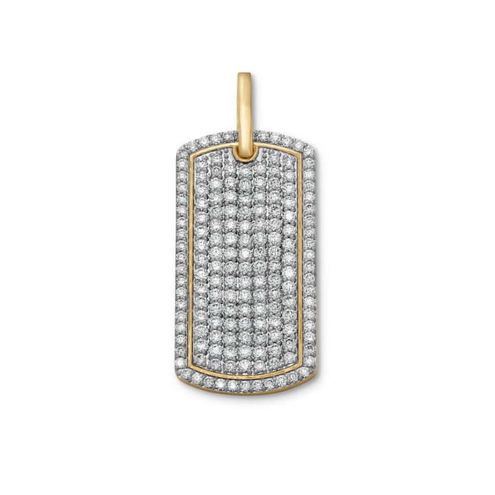 Pave Diamond Dog Tag Pendant