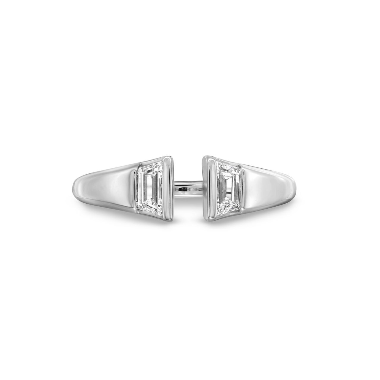 Trapezoid Diamond Bezel Open Ring