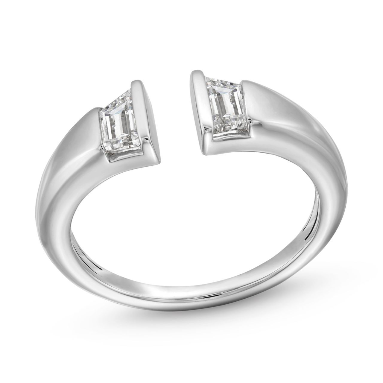 Trapezoid Diamond Bezel Open Ring