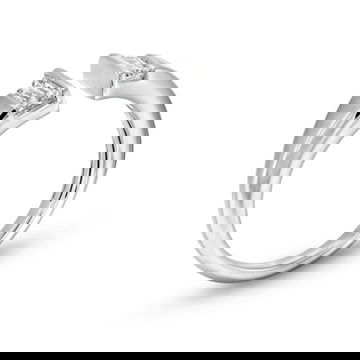 Trapezoid Diamond Bezel Open Ring