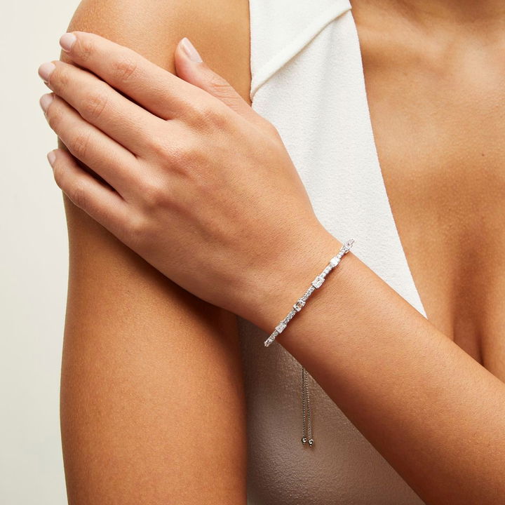 Yellow Gold 14K Diamond Bolo Bracelet