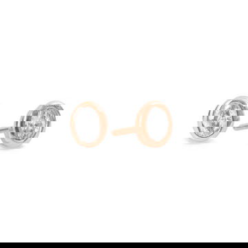 Rose Gold Oval Diamond Bezel Stud Earrings
