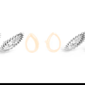 Rose Gold Pear Diamond Bezel Stud Earrings