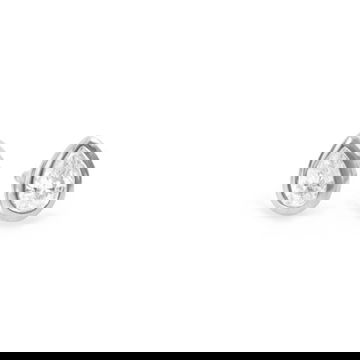 White Gold Pear Diamond Bezel Stud Earrings