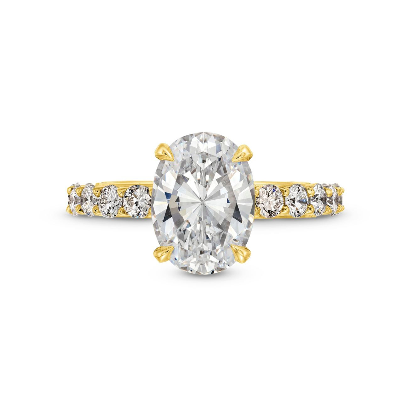 Michael M. Hidden Halo V-Prong 3/4 Way Diamond Engagement Setting 0