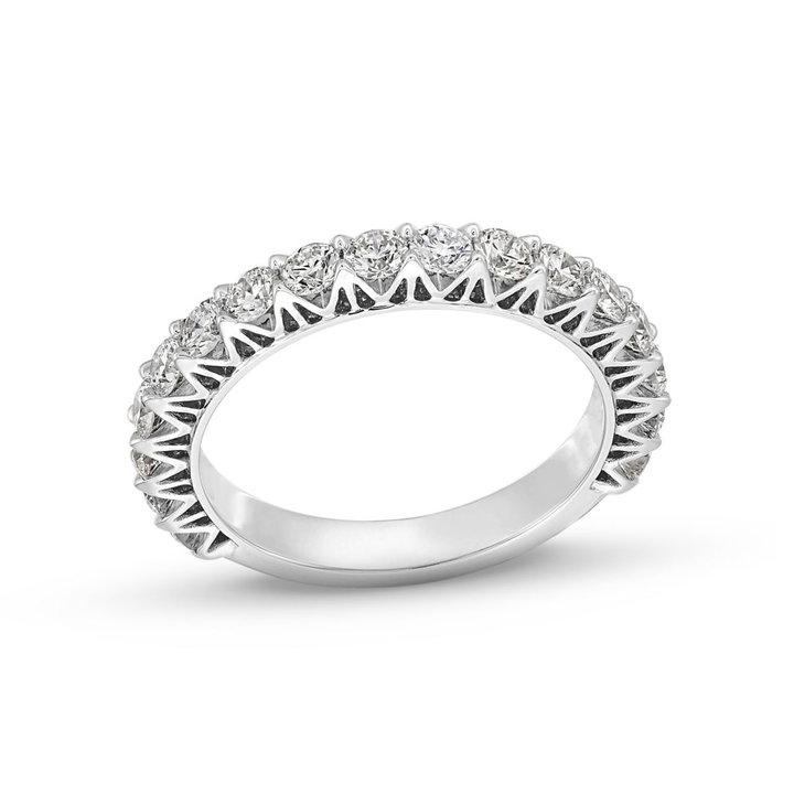 Michael M. V-Prong 3/4 Way Diamond Wedding Band In White Gold 18K