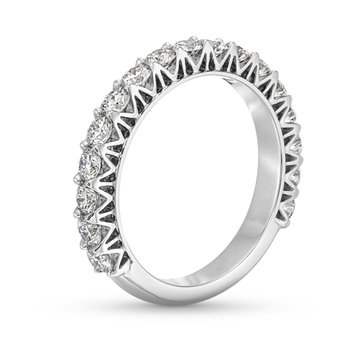 Michael M. V-Prong 3/4 Way Diamond Wedding Band In White Gold 18K