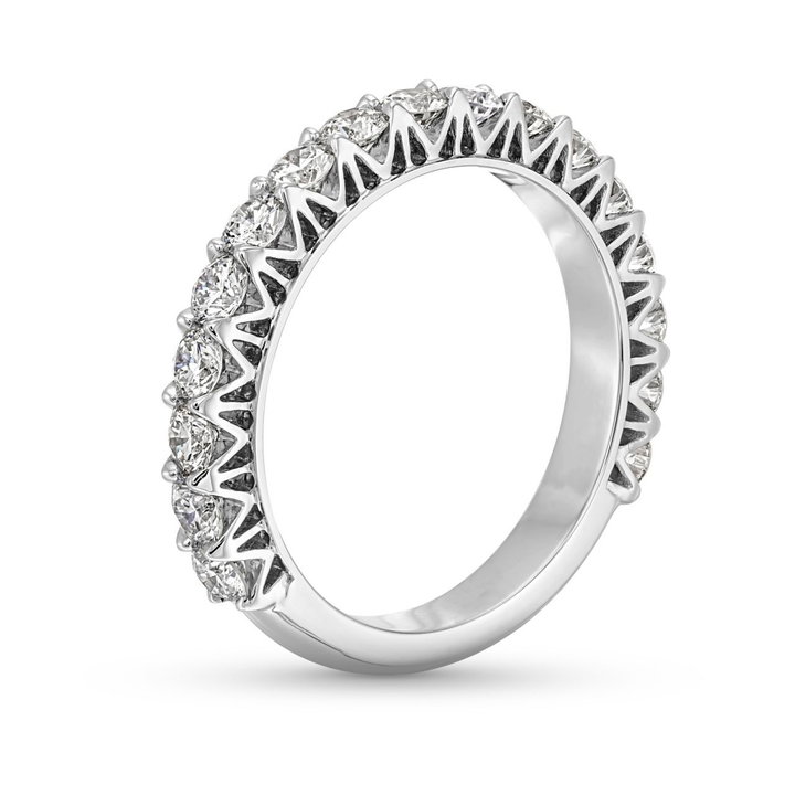 Michael M. V-Prong 3/4 Way Diamond Wedding Band In White Gold 18K