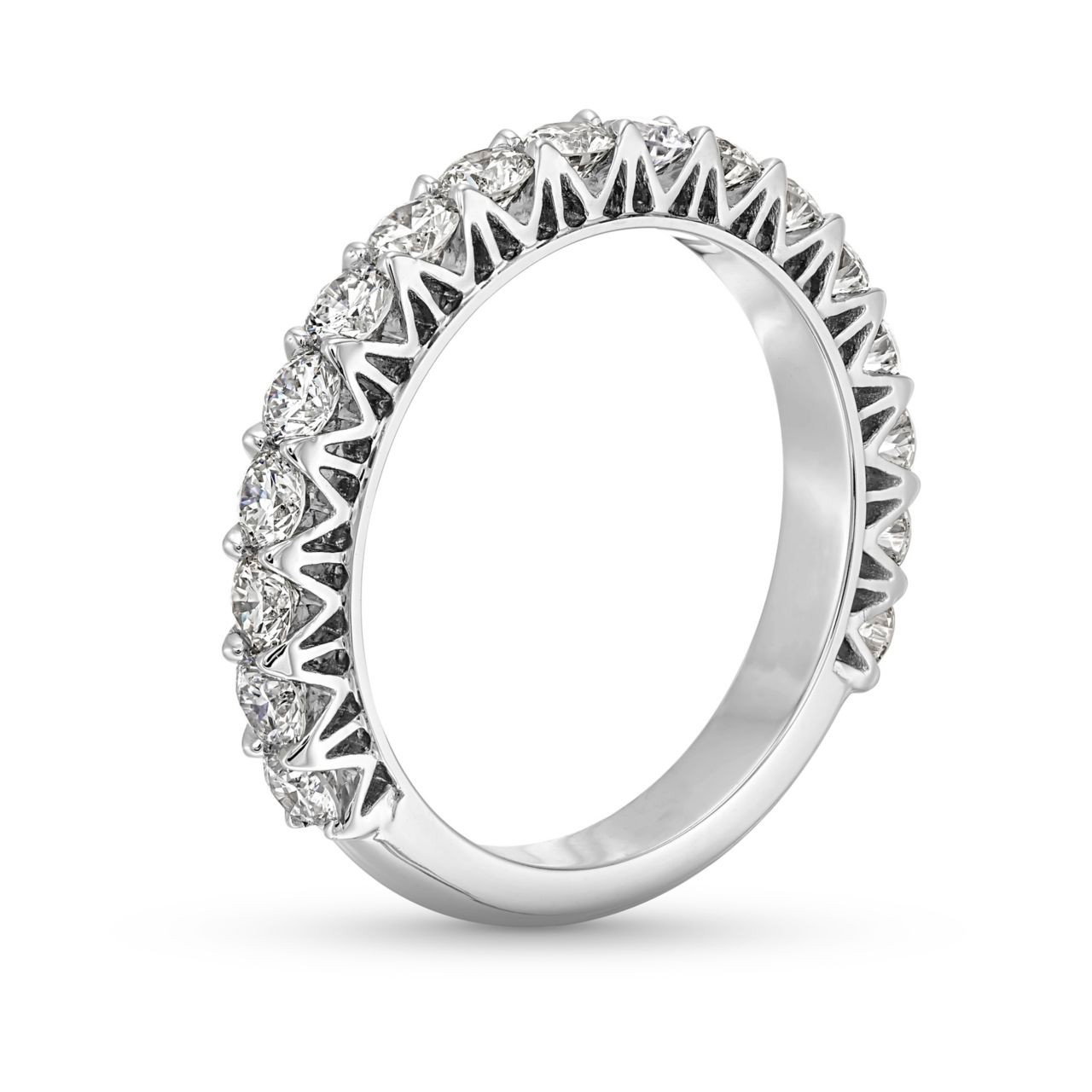 Michael M. V-Prong 3/4 Way Diamond Wedding Band In White Gold 18K 2