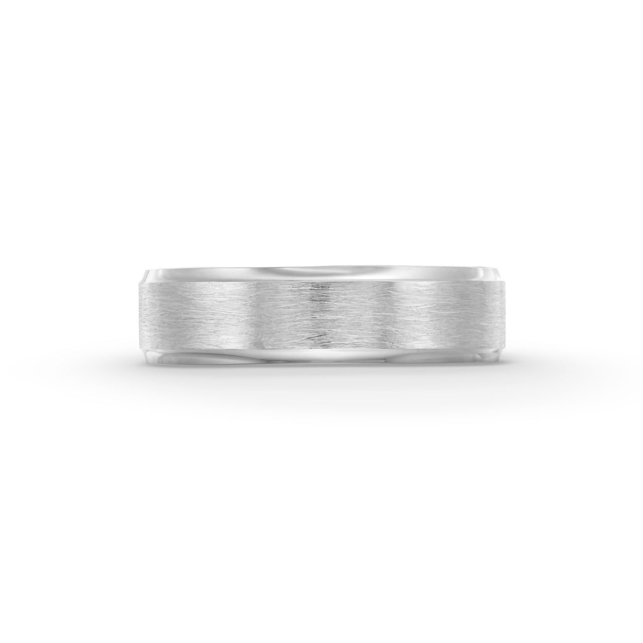 Tacori Classic Bevel Edge Brushed Finish Wedding Band In White Gold 18K 0