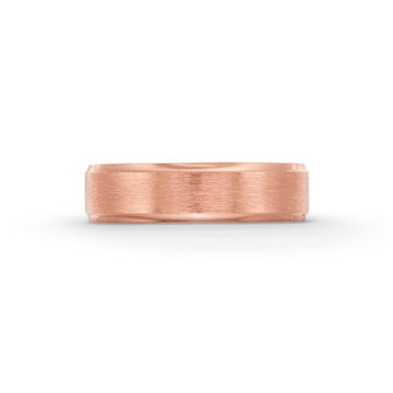 Tacori Classic Bevel Edge Brushed Finish Wedding Band In Rose Gold 18K