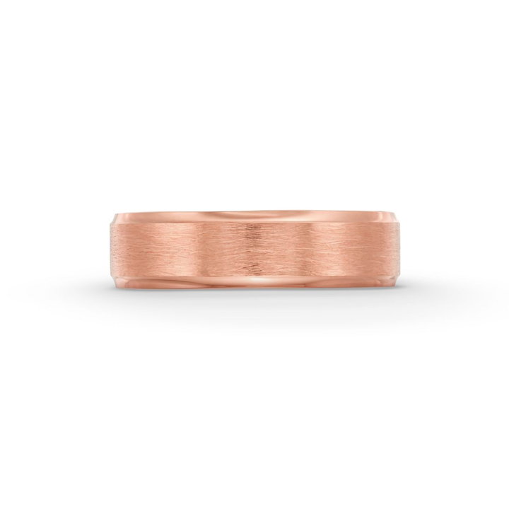 Tacori Classic Bevel Edge Brushed Finish Wedding Band In Rose Gold 18K