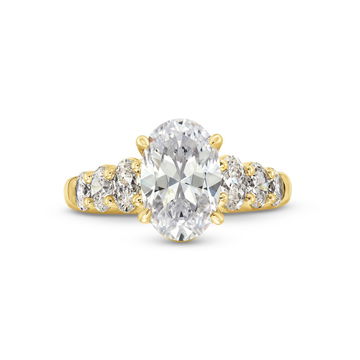 A. Jaffe Graduated Oval Diamond Engagement Setting In White Gold 18K