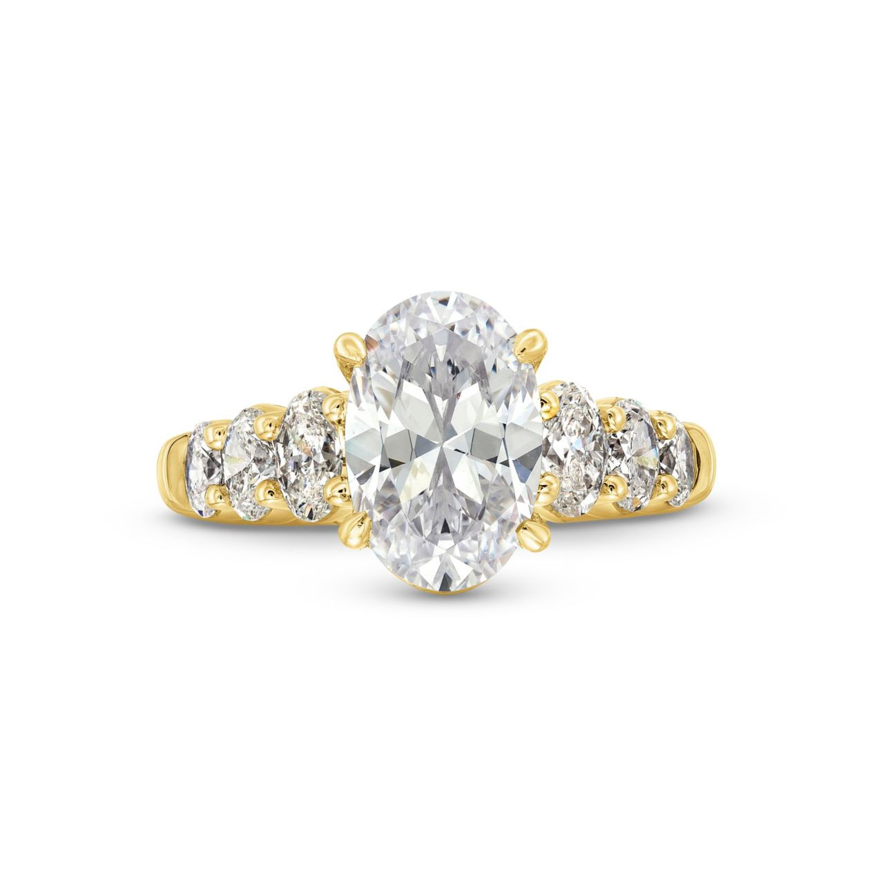 A. Jaffe Graduated Oval Diamond Engagement Setting 0