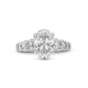 A. Jaffe Graduated Oval Diamond Engagement Setting In White Gold 18K