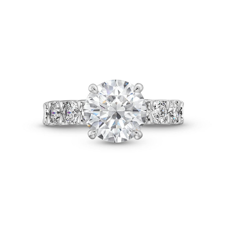 A. Jaffe Half Way Diamond Engagement Setting In White Gold 14K