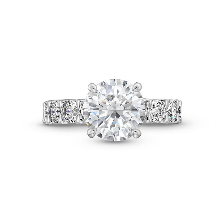 A. Jaffe Half Way Diamond Engagement Setting In White Gold 14K