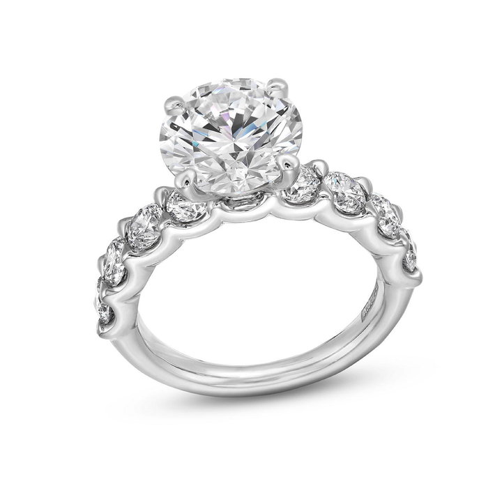 A. Jaffe Half Way Diamond Engagement Setting In White Gold 14K