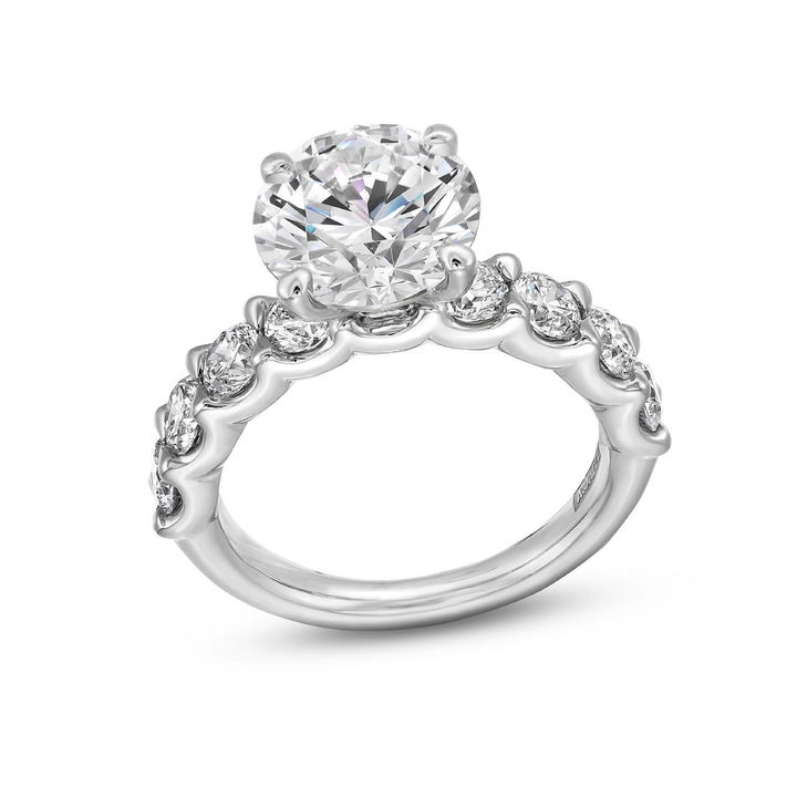 A. Jaffe Half Way Diamond Engagement Setting In White Gold 14K