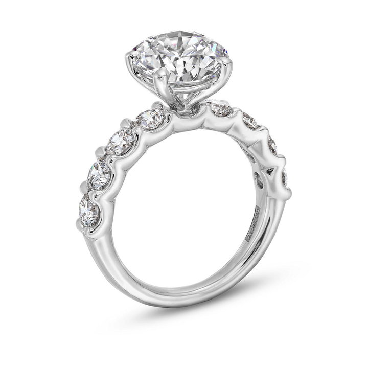 A. Jaffe Half Way Diamond Engagement Setting In White Gold 14K
