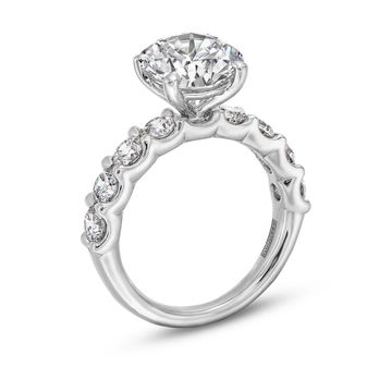 A. Jaffe Half Way Diamond Engagement Setting In White Gold 14K