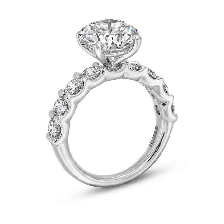 A. Jaffe Half Way Diamond Engagement Setting In White Gold 14K